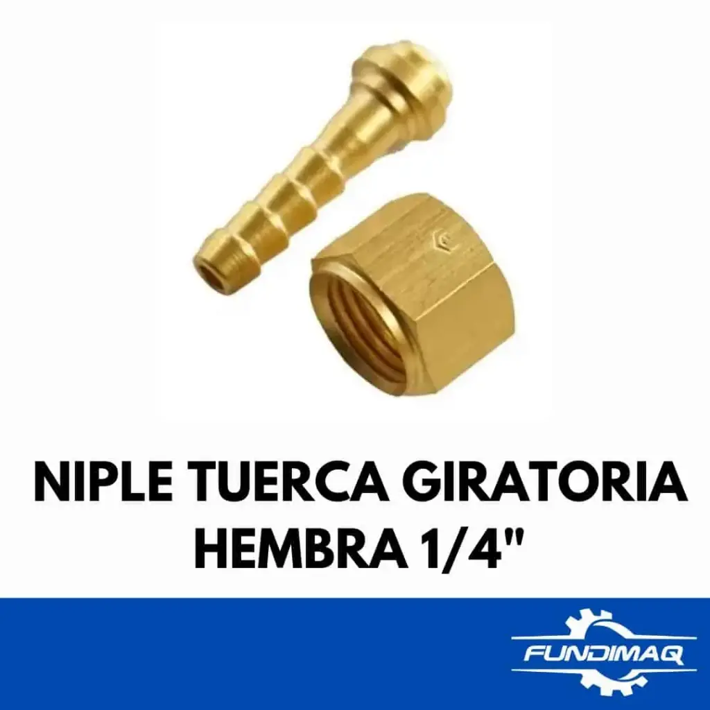 NIPLE TUERCA GIRATORIA 1/4
