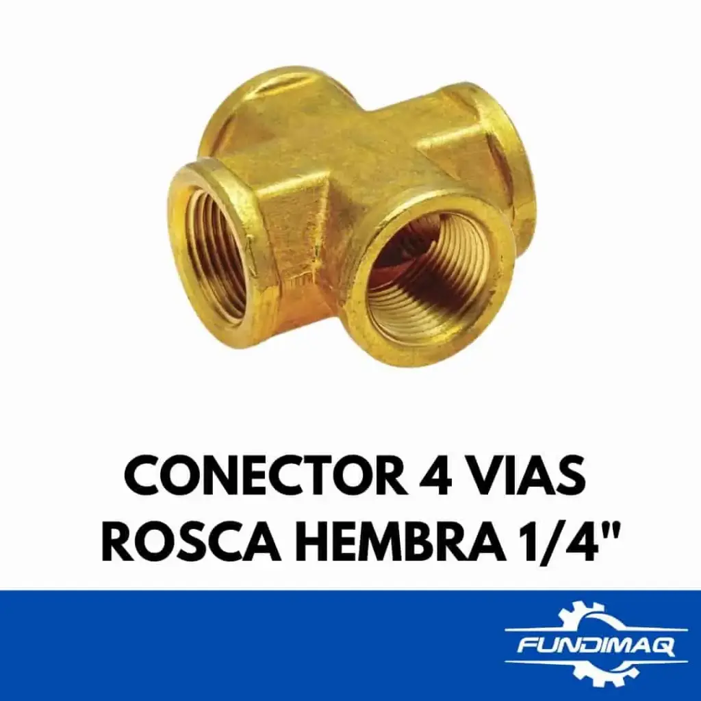CONECTOR 4 VIAS 1/4 ROSCA HEMBRA