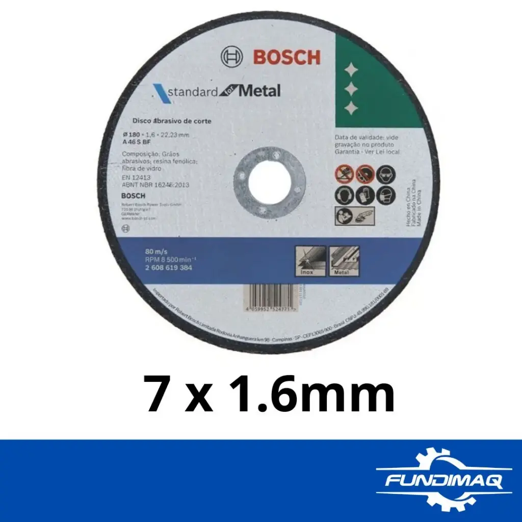 DISCO CORTE METAL 7" x 1.6 x 7/8 BOSCH