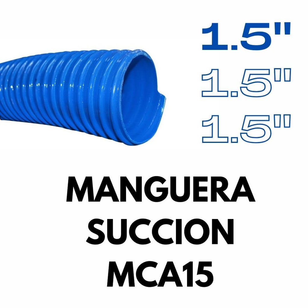 MANGUERA AZUL SUCCION 1.5" CORRUGADA MCA15