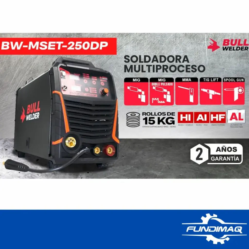 SOLDADORA MULTIPROCESO BW/MSET/250DP BULL WELDER 250AMP