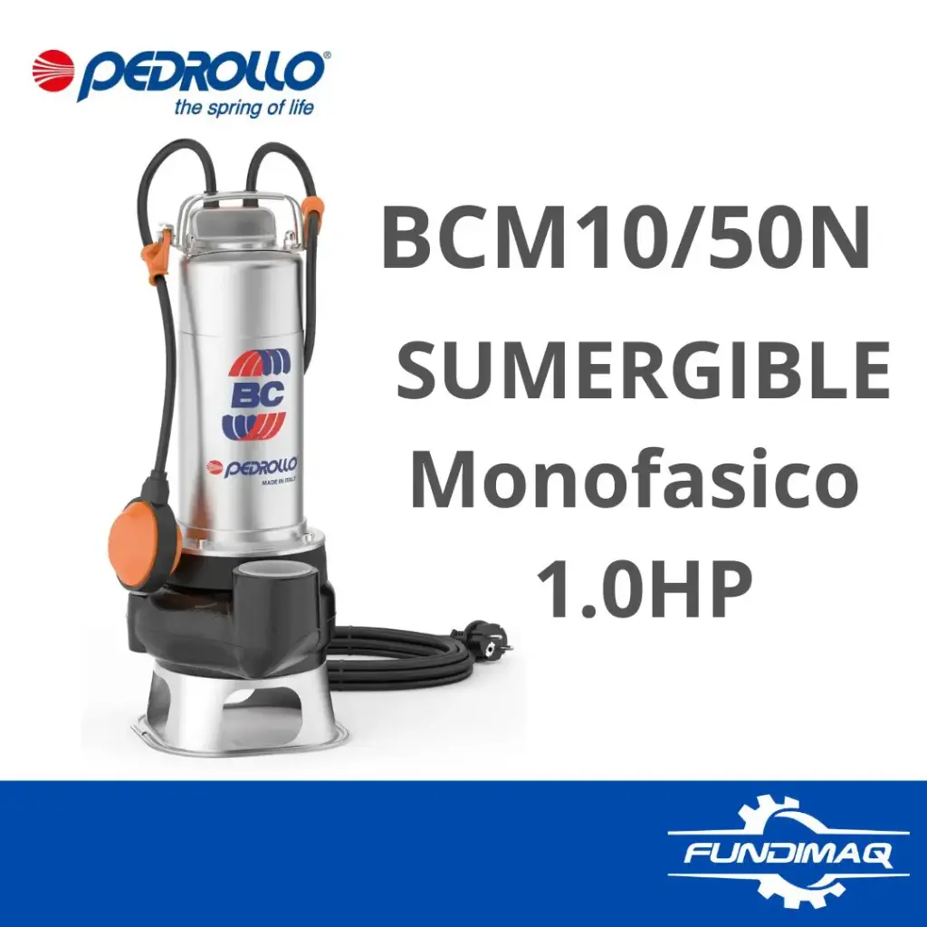 ELECTROBOMBA PEDROLLO SUMERGIBLE 1.0HP BCM10/50N 220V 60HZ