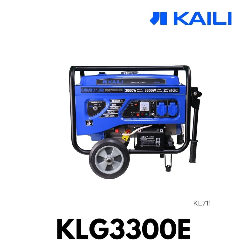 GENERADOR ELECTRICO KLG3300E KAILI 220V A/E C/RUEDAS