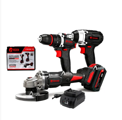 [EDCMB20V3] COMBO INALAMBRICO 20V ED-CMB20V3 20V 4AH TALADRO+LLAVE IMPACTO+AMOLADORA EDON