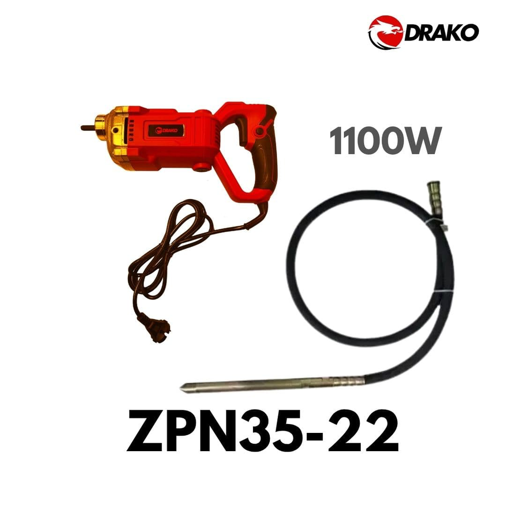 [ZPN35-22] VIBRADORA ELECTRICA DRAKO 1100W+MANGUERA 3M 4000RPM