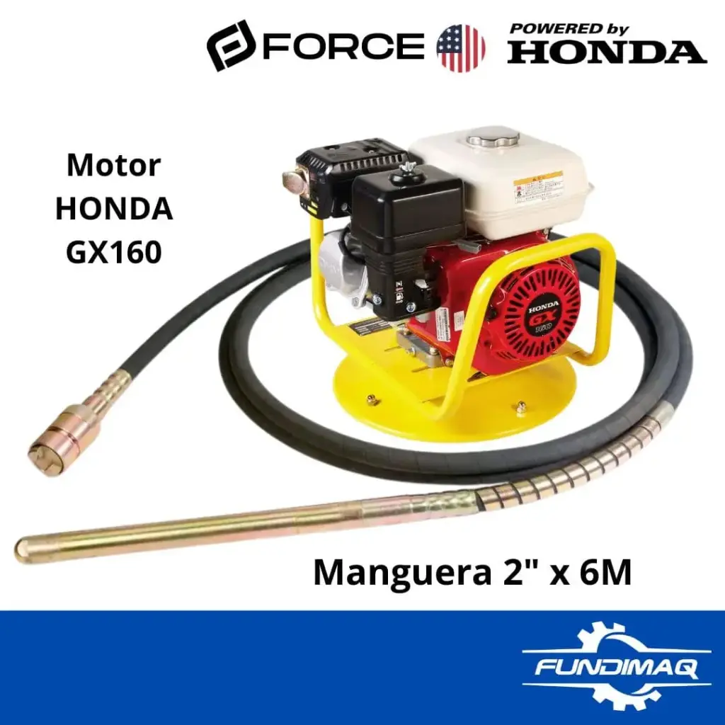 KIT VIBRADORA DE CONCRETO MOTOR HONDA GX160 5.5HP  + MANGUERA FORCE 2" X 6M (50mm)