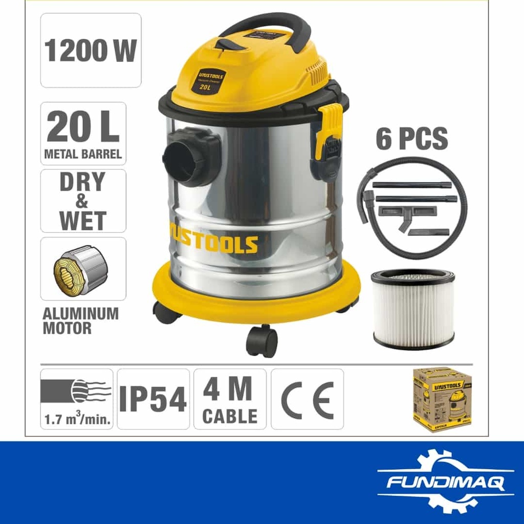 ASPIRADORA 20L POLVO/LIQUIDO UYUSTOOLS ASP20LM