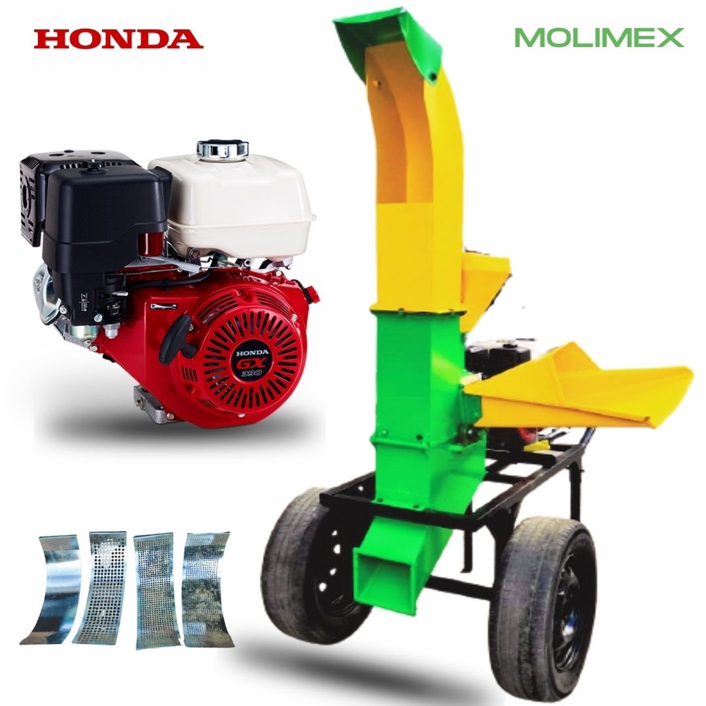 MOLINO PICADORA MOLIMEX 24 MARTILLOS 4 CUCHILLAS 4 ZARANDAS MOTOR GASOLINERO 13HP HONDA GX390
