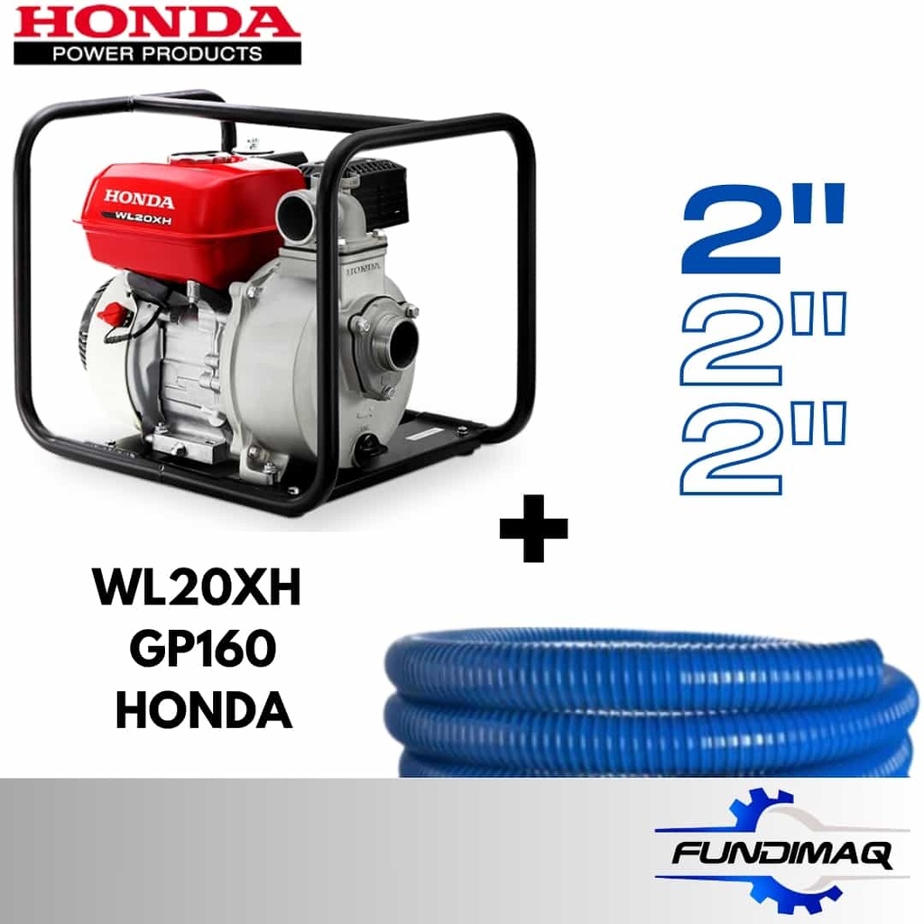 MOTOBOMBA 2" 4T HONDA AUTOCEBANTE WL20XH INCLUYE MANGUERA SUCCION AZUL X 5M MSF2A