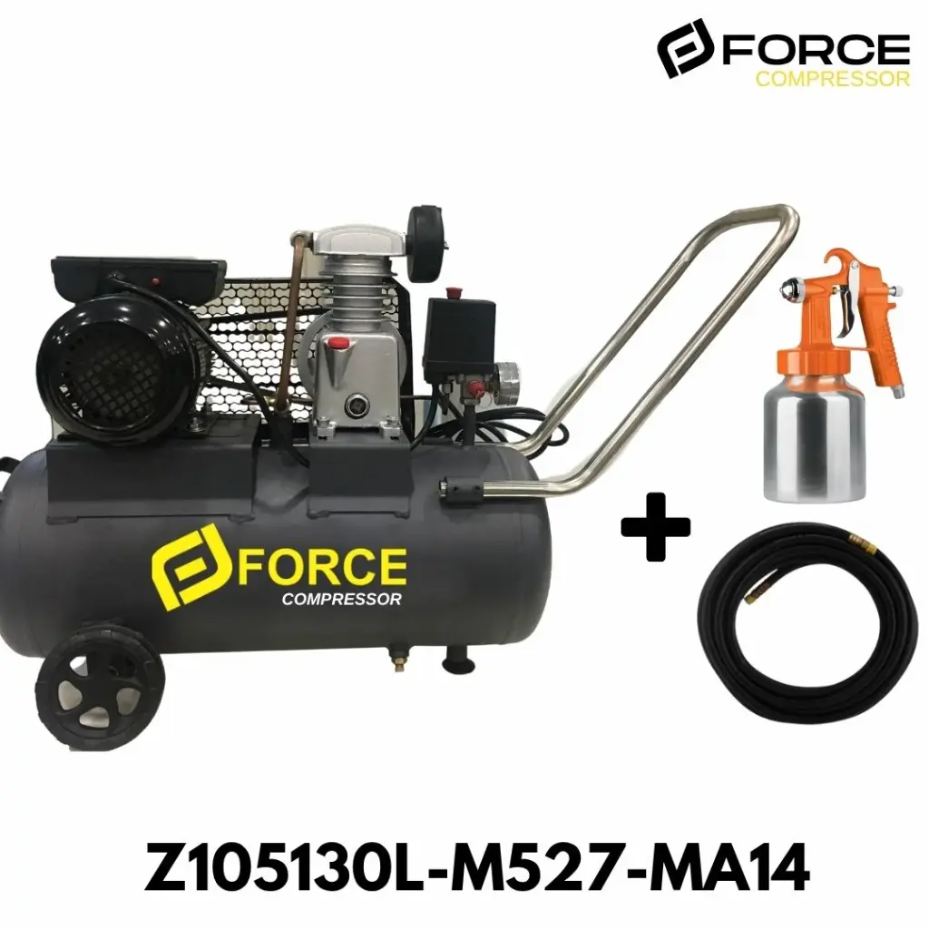 001 KIT COMPRESOR 30L 1HP FORCE + 1 PISTOLA Y 5M MANGUERA 1/4" Z105130L-M527-MA14