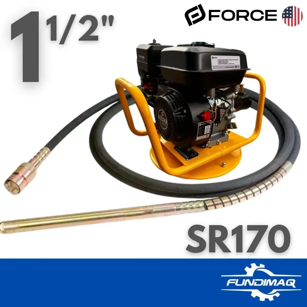 KIT VIBRADORA DE CONCRETO MOTOR FORCE SR170 6.5HP  + MANGUERA FORCE 1.5" X 6M (38mm)