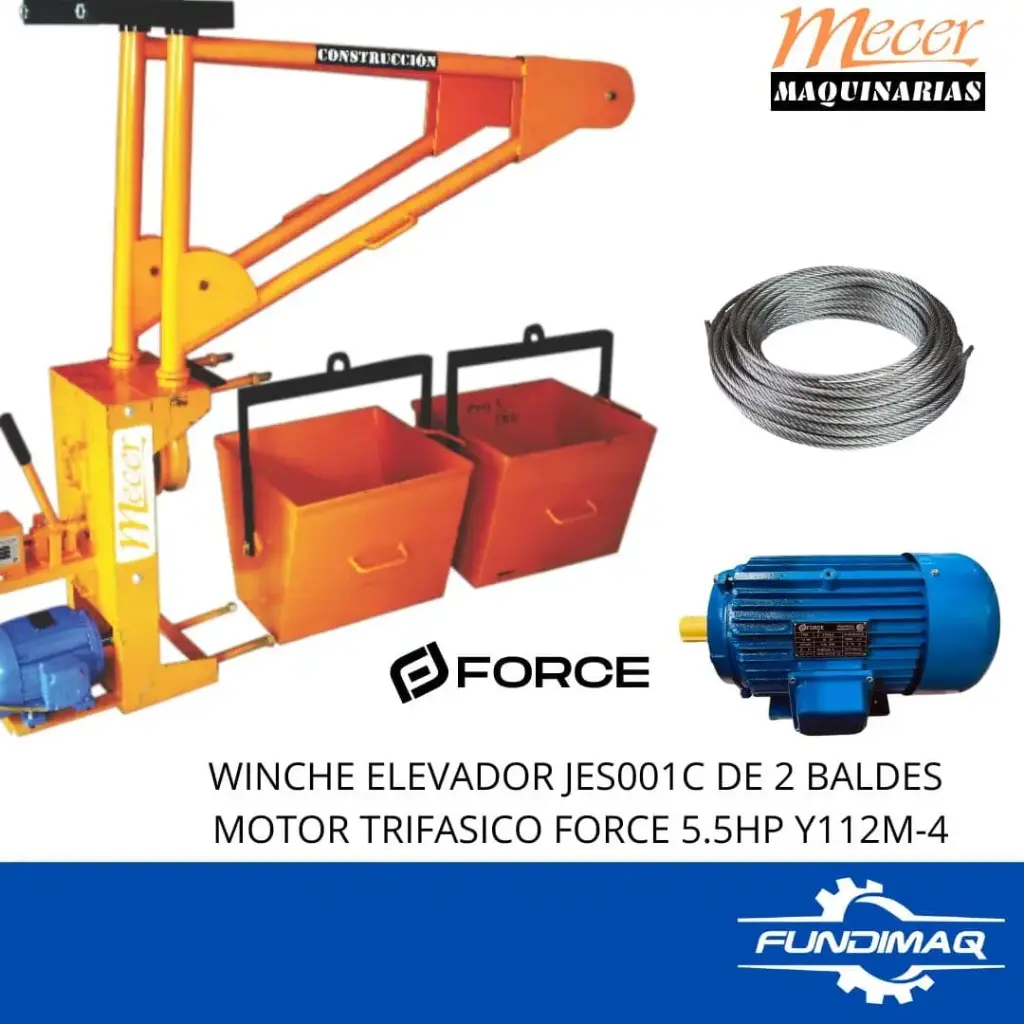 004 KIT WINCHE MECER TRIFASICO 5.5HP JES001C Y112M4