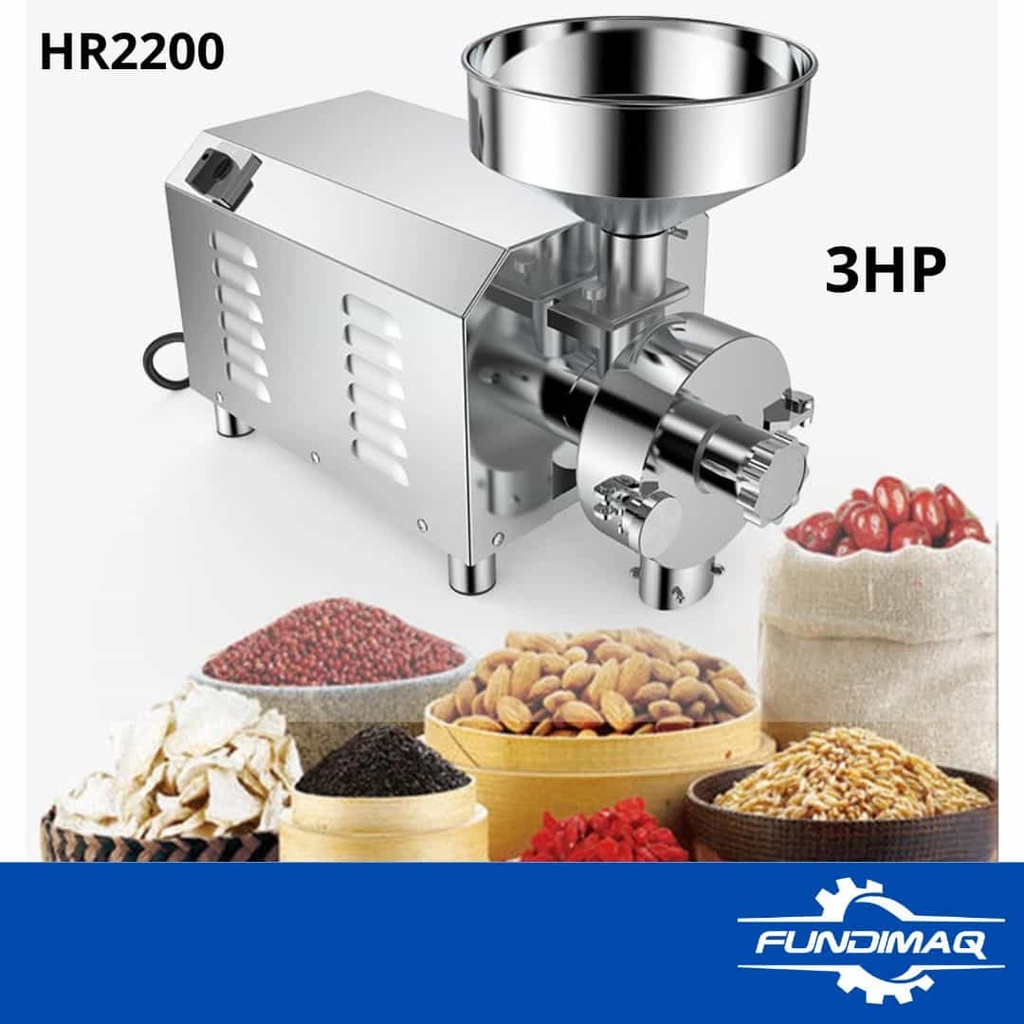 [HR2200] MOLINO GRANO A DISCO 3HP HR2200 ACERO INOX