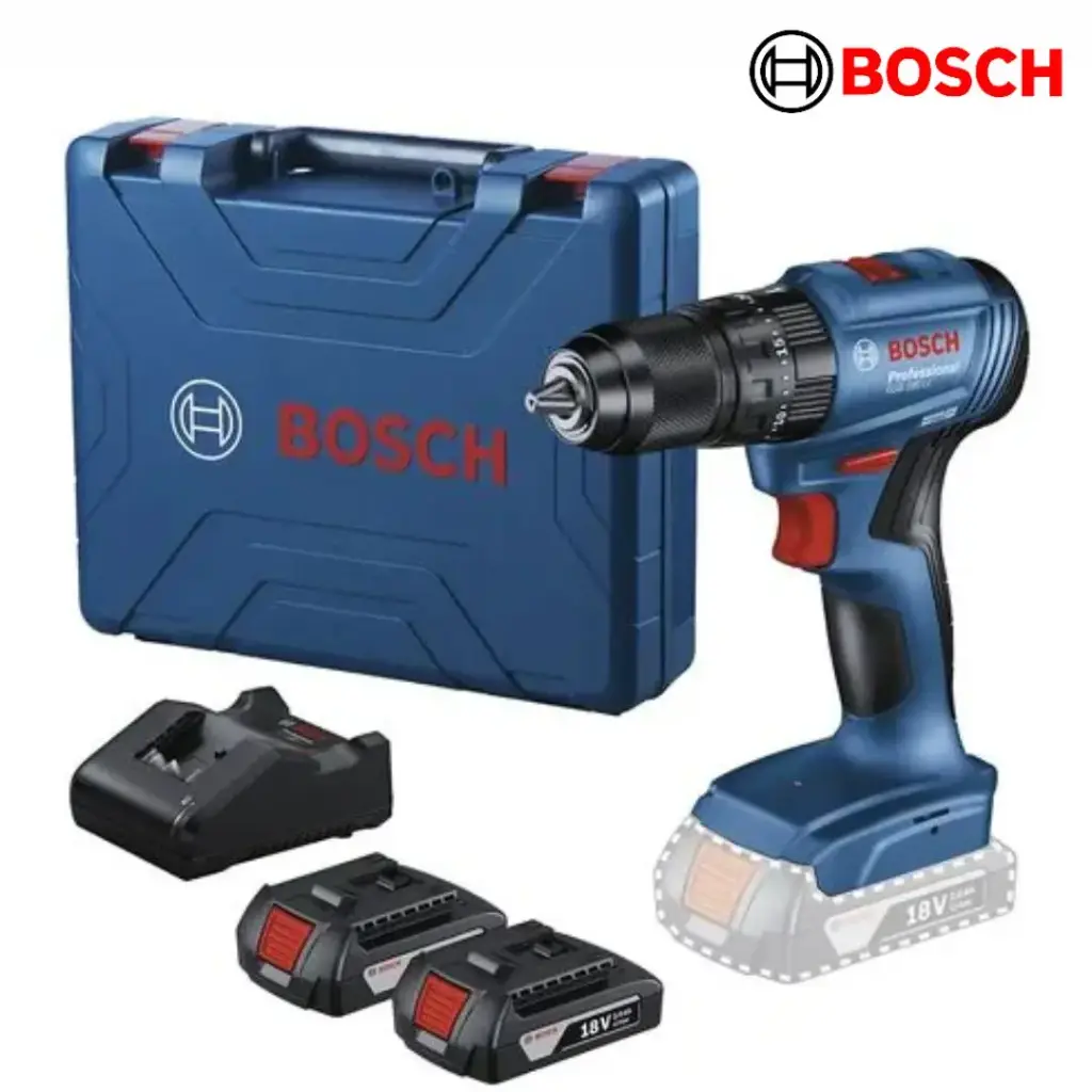 TALADRO PERCUTOR INALAMBRICO 18V BOSCH GSB 185 -LI DOBLE BATERIA Y MALETIN SIN CARBON
