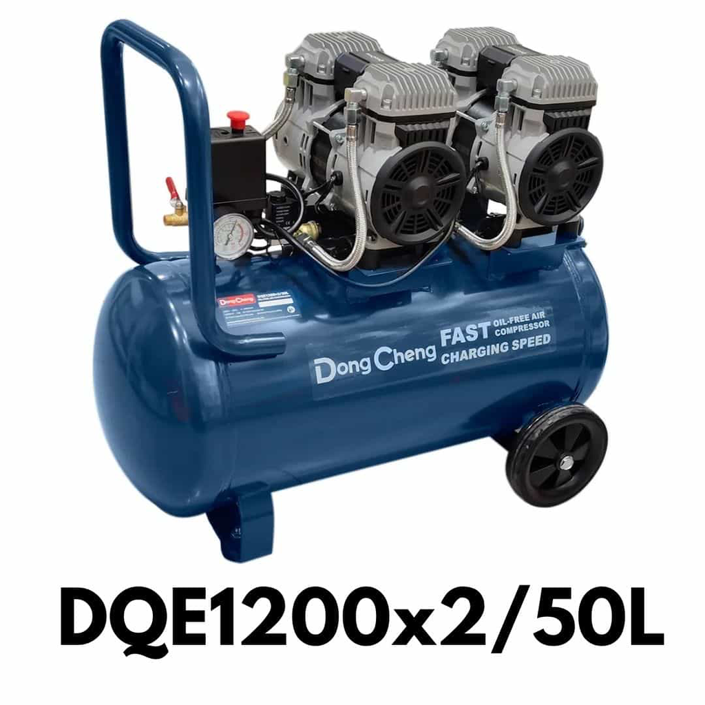 [DQE1200X250L] COMPRESORA 50L DONG CHENG  2400W FREE OIL DQE1200X2/50L