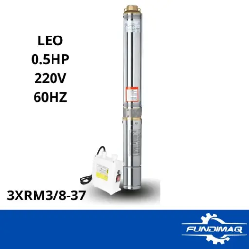 [3XRM3837] ELECTROBOMBA SUMERGIBLE LEO TUBULAR 3"X1" 1/2HP/220V/MONOF 3XRM3/8-37