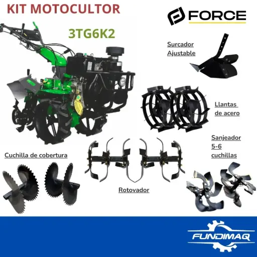[KT3TG6K2] KIT MOTOCULTOR 3TG-6K2 FORCE DIESEL 195FE 18HP
