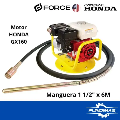 [600661] KIT VIBRADORA DE CONCRETO MOTOR HONDA GX160 5.5HP  + MANGUERA FORCE 1.5" X 6M (38mm)