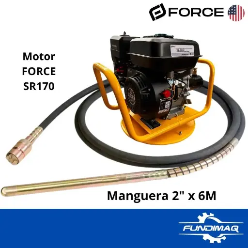 [600664] KIT VIBRADORA DE CONCRETO MOTOR FORCE SR170 5.5HP  + MANGUERA FORCE 2" X 6M (50mm)